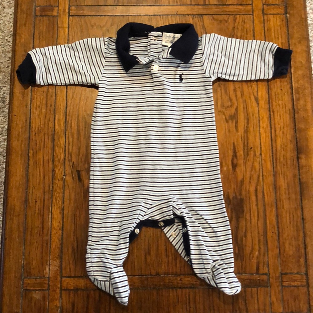 Polo Ralph Lauren Boys Blue Striped Onesie 6m